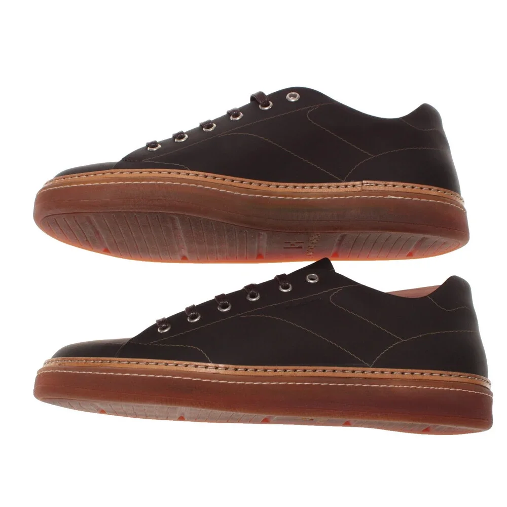 Di Bianco NWB Lace Up Sneakers Size 10 US in Dark Brown Made in Italy